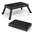 LIEKUMM Foldable Step Stool, 330lbs Capacity Step Ladder, Step Stool with Non-Slip Platform, Folding Step Stool, Portable Step Stool for Kitchen, Bedroom, Office, Black