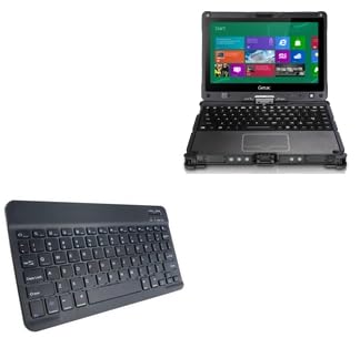 BoxWave Keyboard Compatible with Getac V110 (3rd Gen) - SlimKeys Bluetooth Keyboard, Portable Thin with Chiclet-Style Keys - Jet Black