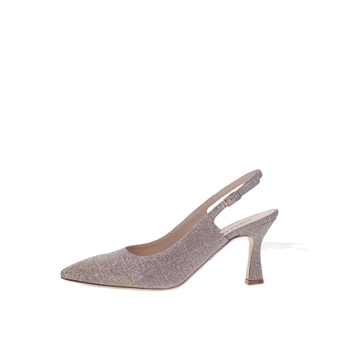 Zapatos slingback Melluso d165q en tejido platino estilo décolleté para mujer