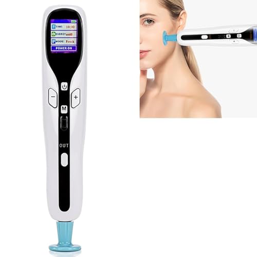 Bolígrafo removedor de etiquetas de piel, bolígrafo de plasma de ozono con pantalla, 8 niveles de energía, 2 modos, recargable por USB para eliminar verrugas, pecas, nevos y pequeños tatuajes