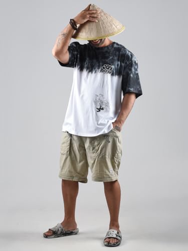 Image of ComicSense.xyz Unisex One Piece Anime Oversized T Shirts for Men and Women, 180 GSM Joy Boy Printed Tie Dye Anime Gear 5 Luffy Tshirt