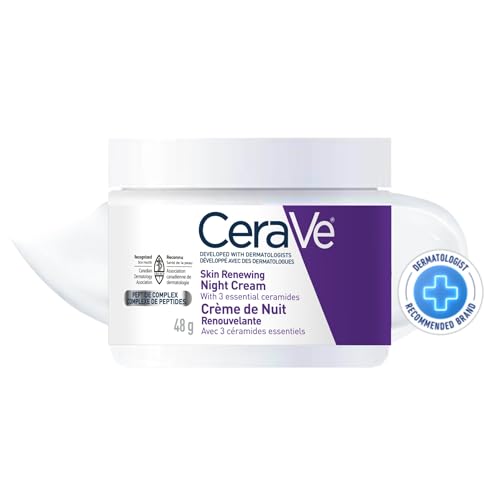10% off - CeraVe Night Cream for Face, Skin Renewing Moisturizer for Men & Women With Hyaluronic Acid, Niacinamide, Bio Peptides & Ceramides. Fragrance Free, Non-comedogenic, Suitable for Sensitive Skin
