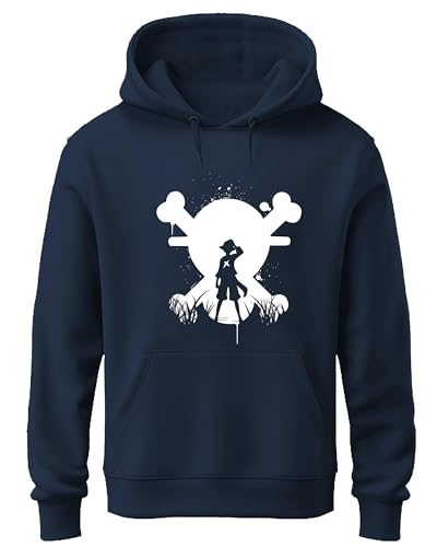 Image of Khakey Mens Cotton Hoodies | Cotton Sweatshirt with Hood | One Piece Monkey D. Luffy Hoodies for Men | Anime Hoodies for Men | P12