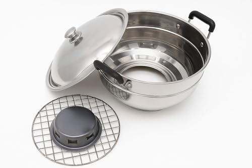Image of Stainless Steel Bati Cooker & Gas Tandoor for Home Kitchen | Free Multipurpose SS Tong | Multi-Purpose Gas Oven with Heavy Duty Lid, Dual Riveted Handles
