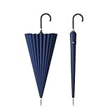 Umbrella，Outdoor Regenschirm Großer Stockschirm mit Lederhakengriff 45 Zoll - Automatisches...