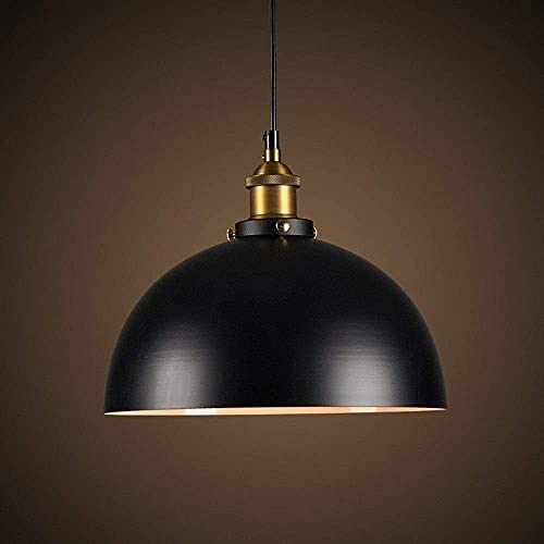 Suspension industrielle E27 dôme noir pour éclairer votre table de salle à manger