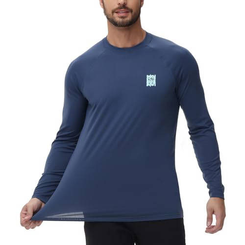 ADOREISM Long Sleeve Rash Guard for Men UPF 50+ Sun Protection Quick-Dry Swim Shirts for Men4