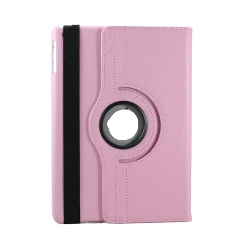 Housse de protection cuir litchi rose pour iPad Air 13 pouces 2024 finition soignee rotative