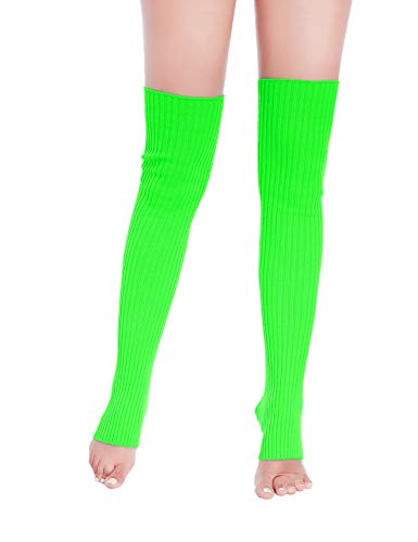 Image of v28 Women Warm Leg Warmers 80s Retro Party Costume Knit Ballet Neon Long Socks