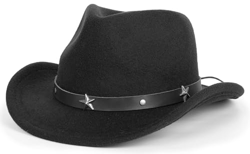 Kid Western Cowboy Hat Felt Cowgirl Fedora Hat with Buckle Belt for Boys Girls 4-8 Years - Main Image