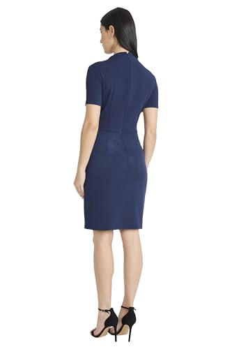 Maggy London Women's Dresses Pintuck Detailed Mock Neck Dress Career Office Workwear Occasion Event Guest of3