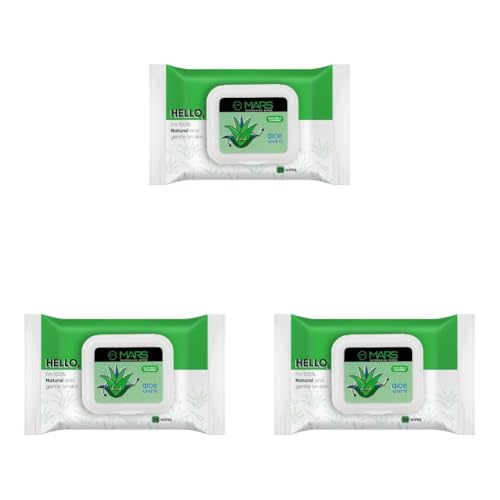 Image of MARS Refreshing Wet Wipes for Face| Facial Cleansing | Refreshing & Skin Hydration| Soothing for skin | pH Balance & Alcohol Free | Nourishing with Fruit extract | 25 Wipes (Aloevera) (Pack of 3)