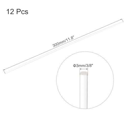 Image of MECCANIXITY 12pcs Acrylic Round Rods 1 /8 inch x 12 inch Clear Acrylic Dowel Rods Sticks Plastic Sticks Strip for DIY Crafts Lighting Gardening Decoration - 3mm x 300mm
