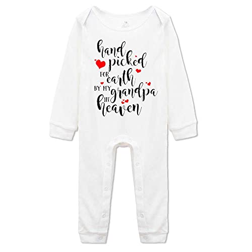 Hand Picked for Earth by My Grandpa in Heaven Newborn Organic Bodysuit Short Sleeve Romper