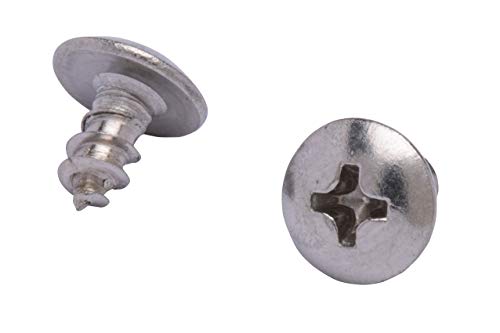 No. 6 x 1/4' Stainless Truss Head Phillips Wood Screw, (100 pc), 18-8 (304) Stainless Steel Sheet Metal Screws, Type A Point, Plain Finish by Bolt Dropper