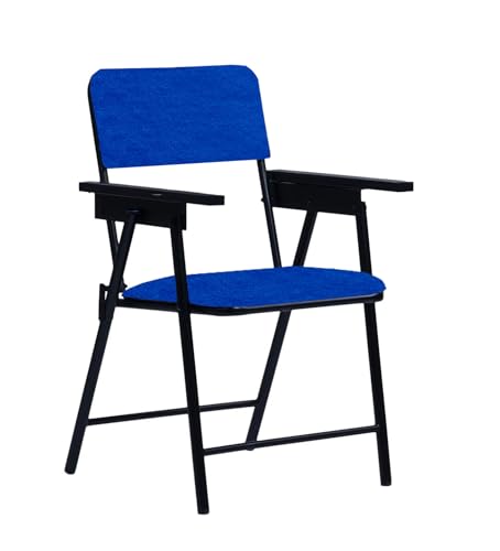 Image of Spacecrafts Folding Cushion Study Chair | Space Saving | Desk Chair | Powder Coated with Cushion | Blue Color (Without Writing PAD)