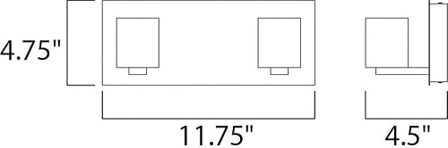 Miniatura 2 de ET2 E32032-18PC Bloques de construcción LED compatibles con ADA, montaje en pared para tocador de baño, 2 luces, 4.4 vatios totales, 5 pulgadas de