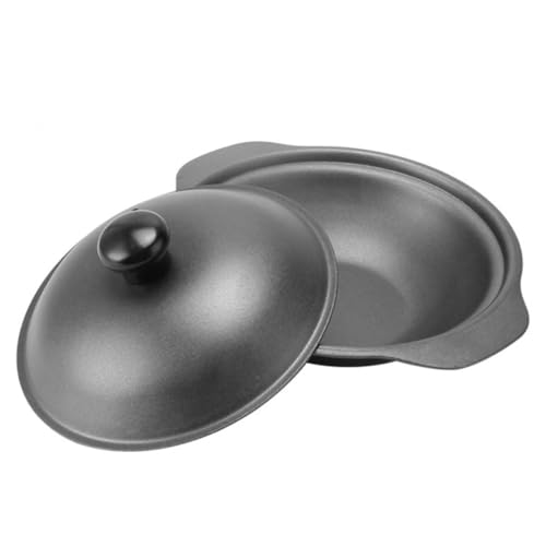 PHENOFICE Olla de Hierro Fundido Esmaltado de 20 Cm con Tapa, Cazuela para Arroz y Pollo Estofado, Resistente al Calor, Adecuado para Cocina Casera y Estufado Tradicional