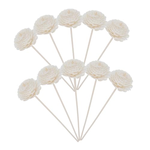 Beavorty 10 Varillas De Aromaterapia con Flores Artificiales De Mimbre Aroma A Menta Verde Difusor De Fragancia De Incienso Varillas De Ratán Difusor De Aceites Esenciales De Perfume