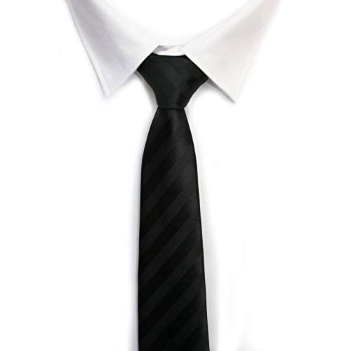 VIZENZO Corbata negra monocolor rayas