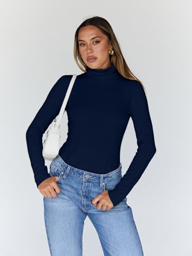 Image of Trendy Queen Women's Turtleneck Long Sleeve Shirts Basic Underwear Tops Winter Clothes 2026