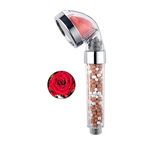 NC Aromatherapy Anion Showers Filter Shower Head With Hose and Replacement Filters (Rose)