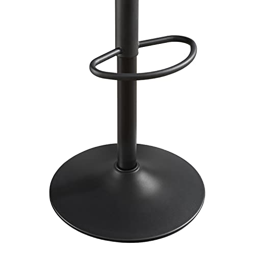 Volans Bar Stools Set Of 4, Mid Century Modern Faux Leather Swivel Adjustable Height Bar Stool, Counter Height Pub Bar Chair With Back, Black Powder Coated Base, Gray #TOP7