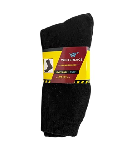 Winterlace 48 Pairs Mens Crew Work Boot Socks, Outdoors Moisture Wicking Cushion Thermal Bulk Pack4