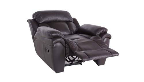 Boston Luxuriöser Fernsehsessel aus Echtleder mit Relaxfunktion und Zero-Wall-System - ergonomischer Relaxsessel - mit manueller Verstellung - ideal für Wohnzimmer & Heimkino - Dunkelbraun – Bild 6
