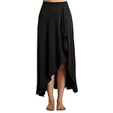 Ceinture extensible pour un ajustement confortable, conception d'ourlet asymétrique, couleur unie