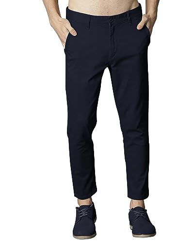 Image of EYEBOGLER Mens Regular Fit Solid Formal & Casual Trouser Pant