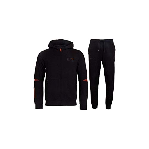 EA7 by Emporio Armani Cotton Black Hooded Tracksuit XXL Black