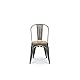 Kosmi - Lot de 4 chaises en métal Brut Aspect galvanisé et Assise en Bois Clair Pour Un Design Style Industriel