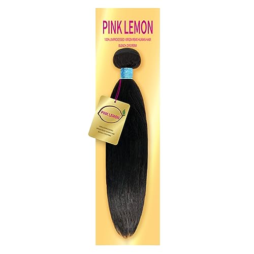 PINK LEMON - 13A 100% Unprocessed VIRGIN REMI Human Hair Bundle (100+/-5g) BLEACH. DYE. PERM (STRAIGHT) (14', Natural)