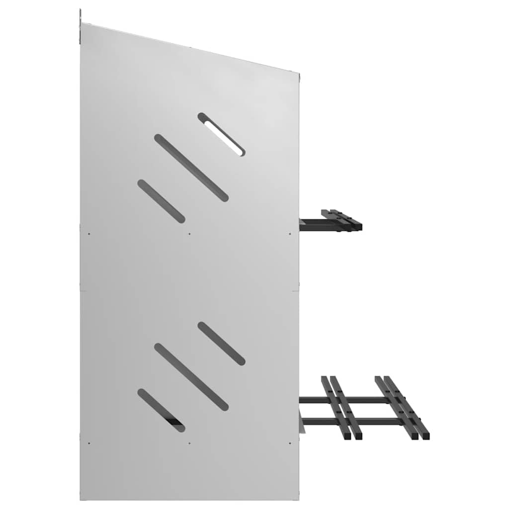 Budka lęgowa dla kur z 6 przegródkami, wykonana z ocynkowanego srebrnego metalu, 80 x 79 x 109,5 cm, z ukośnym dachem, drążkiem do siedzenia, otworami wentylacyjnymi, zdejmowanym dnem, do