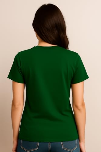 Image of Women's Solid Round Neck Half Sleeves Polyester T-Shirts, Moisture Wicking t-Shirt (Pack of 1)
