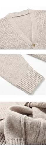 Men's Buttons Cardigan Solid Sweater Wool Knitted V-Neck Sweater Thick Long Sleeve Sweater4
