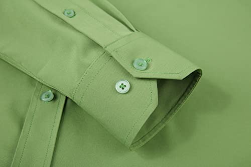 Alex Vando Mens Dress Shirt Wrinkle Free Regular Fit 4-Way Stretch Button Down Shirts