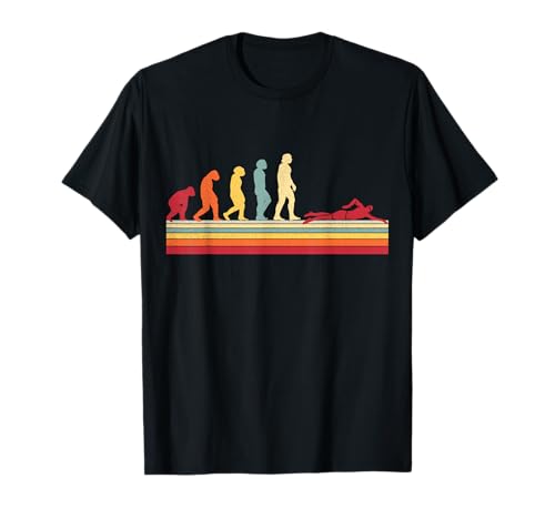Evolución del hombre Natación retro vintage nadadores Camiseta