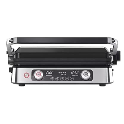 Braun MultiGrill 9 Pro CG 9140, Elektrogrill mit 2 Unabhängigen Thermostaten, 3 Kochpositionen, Spülmaschinenfeste Platten, Fettauffangschale, 2200 W, Schwarz/Edelstahl – Bild 4