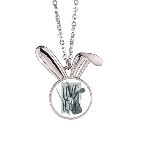 Collier lapin gris pendentif jazz et instruments de musique pour femme