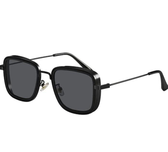 Metal Frame Sunglasses Kabir Singh carryminati Sunglasses for Men and Women Black Lens Black Frame Unisex Sunglass-image-11