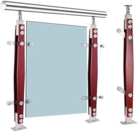 Stainless Steel Glass Railing Posts with Clamps for Balcony, Deck, Stairs, Pool & Garden - Durable Safety Solution for Modern Outdoor Spaces