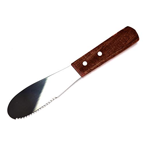 Dengofng Cuchillo de Acero Inoxidable para Untar Mantequilla con Mango de Madera Cover