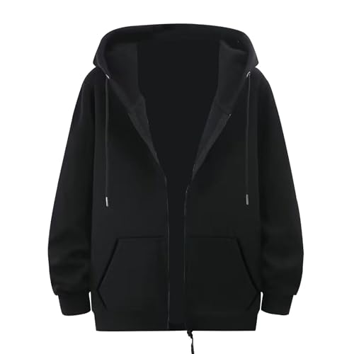 Zip up Hoodie Men Plain Hoodies Warm Fall Shirt Long Sleeve Classic Basic Hooded Sweatshirts Warm Jacket with Pocket