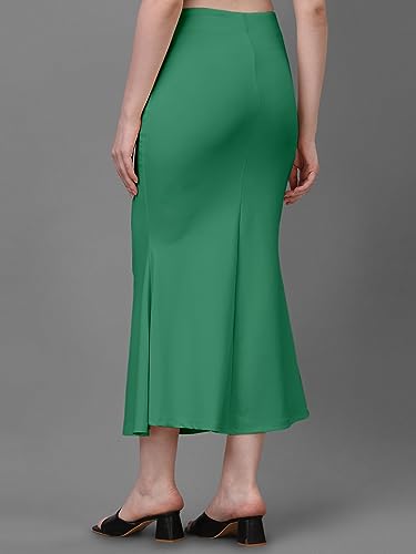 Image of Women's Saree Shapewear Petticoat, Cotton Blend Stretchable Mermaid Skirt, High Waist Tummy Control, Smooth Curve Fit with Adjustable Drawstring