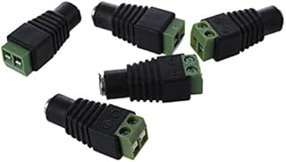 Electrical Equipments Supplies - 5X DC Power Female Jack 5.5X 2.1mm Connector Cable Adapter Plug CCTV DVR Camera Easier for Camera Installation, Save time and - (Black, 5-9Pcs, Female Insert)