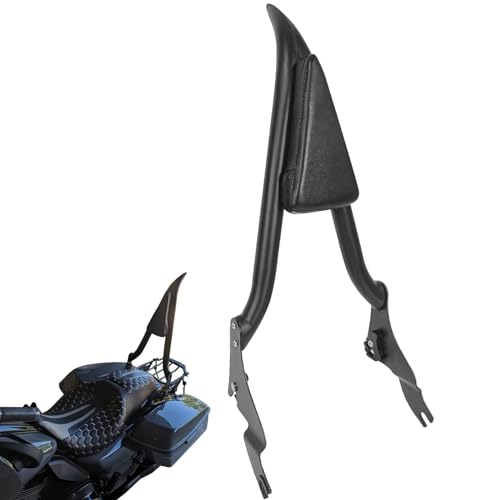 Matte Black Sissy Bar Backrest, Detachable Passenger Back Rest Rear Pad