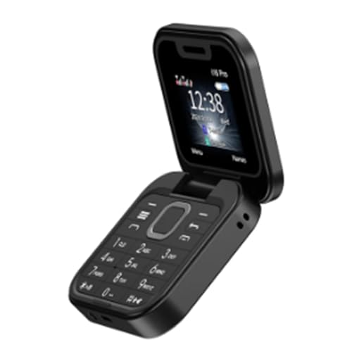 Wisspair Mini Flip-Mobiltelefon med FM-radio och 2SIM, Svart