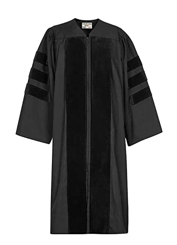 GraduationMall Classic Doctoral Graduation Gown 51(56-58) Black